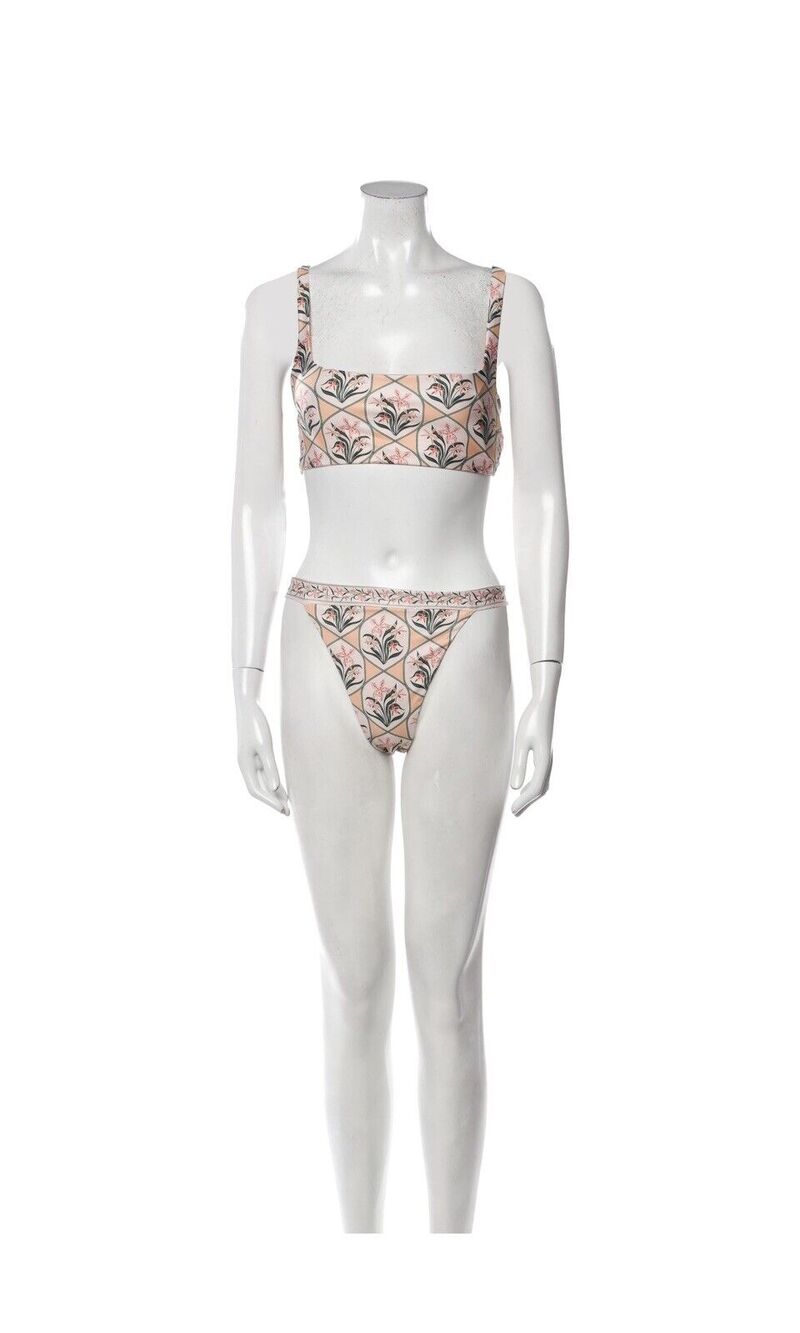 NEW Agua Bendita chan chan mile pink bikini 2 Piece Swimsuit Set Sz L